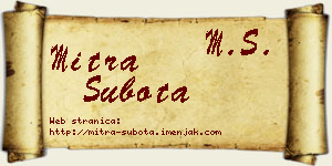 Mitra Subota vizit kartica